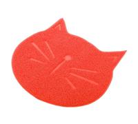 WEKADRIN Alfombrilla para Comida de Mascotas Forma de Gato Resistente y Antideslizante Color Rojo para Perros y Gatos Mantén el Suelo Limpio y Seco