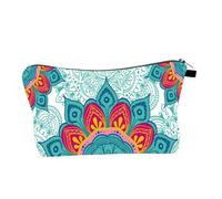 WEKADRIN Bolsa De Maquillaje Estampado Mandala Tamaño Pequeño Multifunción para Mujeres y Niñas Uso Exterior Portátil De Poliéster Gran Capacidad para Viaje y Baño