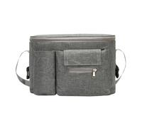 WEKADRIN Bolsa Pañalera para Cochecito Multifunción Gris Organizador Colgante con Compartimentos para Biberón Toallitas y Teléfono Bolsa Práctica para Bebés y Padres Movimiento