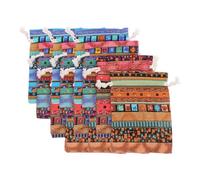WEKADRIN Bolsas de Algodón y Lino Cordón Étnico 14x10 Cm, 12 Piezas (4 Diseños X 3 Unidades), Bolsitas Pequeñas para Joyería, Almacenamiento y Regalos, Uso Versátil en Hogar y Eventos