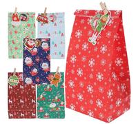 WEKADRIN Bolsas de Obsequio para Calendario de Adviento Bolsas de Papel Regresiva Unidades