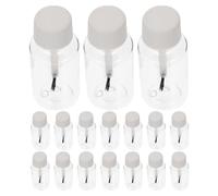 WEKADRIN Botellas Rellenables Transparentes para Esmalte de Uñas 20 Ml Frascos PET con Tapa Blanca y Pincel Integrado 20 Piezas para Manicura Aceite para Cutículas y Viaje