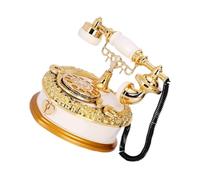 WEKADRIN Caja Decorativa Retro con Música Caja de Almacenamiento Versátil Forma de Teléfono Antiguo Blanco Adorno para Escritorio y Oficina Regalo Original para Cumpleaños y Decoración del