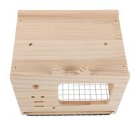 WEKADRIN Caja Nido Pequeña para Loros y Periquitos, Madera Natural con Base Desmontable y Puerta Ventilada, Nido de Apareamiento para Aves Medianas, Adecuado para Incubar y Criar en Jaulas