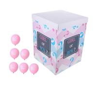 WEKADRIN Caja Para Revelación De Género Con Globos Rosas, Caja Transparente Con 6 Globos Rosa Para Baby Shower, Decoración Fiesta Revelación Género, Set De Decoración Para Embarazo