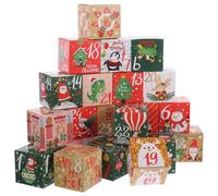 WEKADRIN Cajas de Obsequio para Navidad 24 Piezas, Cajas de Papel para Dulces y Galletas, Compactas y Pequeñas para Calendario de Adviento, Ideales para Fiestas y Decoración Navideña