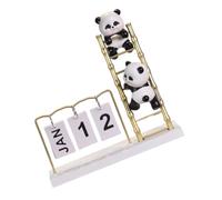 WEKADRIN Calendario de Mesa Perpetuo con Diseño de Panda Decorativo Calendario Reutilizable de Sobremesa para Oficina y Hogar Creativo y Funcional