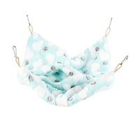 WEKADRIN Cama Colgante Doble Capa para Mascotas Pequeñas Cálida y Cómoda Hamaca para Hámster Cobaya y Ardilla Cama Suave y Segura para Invierno Color Verde Corazón