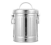 WEKADRIN cenicero Cubo de Ceniza galvanizado Bote de Basura de mesita de Noche Mini Bote de Basura con Tapa Papelera de Oficina con Tapa de Escritorio Acero galvanizado Plata