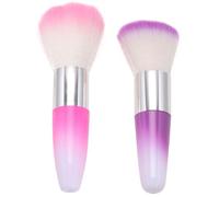 WEKADRIN Cepillo de Cosméticos para Uñas 2 Piezas Tamaño Compacto Cepillo para Eliminar Polvo Manicura Profesional y Personal Decoración Uñas Rosa y Morado