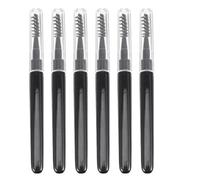 WEKADRIN Cepillo para Pestañas y Cejas con Tapa Set de 6 Piezas Varita Negra con Mango Negro Aplicador de Maquillaje Portátil para Peinar y Rizar Pestañas Adecuado para Uso Profesional