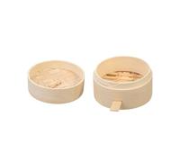 WEKADRIN Cesta Vapor Redonda de Madera con Tapa Ajustada para Cocinar al Vapor Dim Sum Postres y Verduras Chino