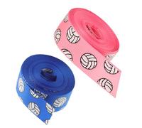 WEKADRIN Cinta Deportiva de Voleibol de 22 MM 2 Rollos Azul Real y Rosa Cinta Impresa Brillo para Accesorios de Cabello de Animadora y Manualidades Deportivas