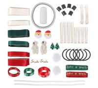 WEKADRIN Cinta Navideña para Hacer Moños DIY Kit de Accesorios Cabello Temática Navideña Lazos de Cinta Roja y Dorada Adecuado para Manualidades y Decoración Festiva