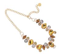 WEKADRIN Collar Ajustable para Mascotas con Cristales de Imitación Joyería para Gatos y Perros Collar Dorado con Brillo para Uso Diario Diseño Cómodo y Elegante para Perros y Gatos Pequeños