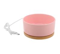 WEKADRIN Cuenco Calentador para Gatos y Perros USB, Recipiente Cerámico de Temperatura Constante, Pequeño Tamaño Rosa, Bebedero Térmico para Mascotas en Interior y Exterior, Adecuado