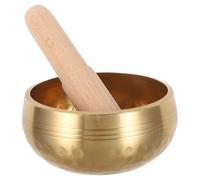 WEKADRIN Cuenco Tibetano de Meditación Martillado a Mano 8 CM Cuenco Portátil con de Madera para Yoga Atención Plena y Relajación Casa y Exterior