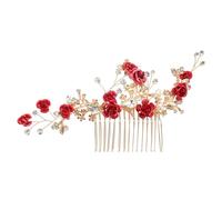 WEKADRIN de Flores Rojas para Novia Accesorio de Cabello con Diseño Único y para Bodas y Fiestas Detalle Artesanal Elegante para Invitadas y Damas de Honor
