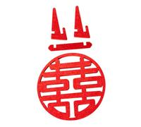 WEKADRIN Decoración para Bodas Chinas de Fieltro Símbolo Doble Felicidad Rojo Adorno Tradicional para Ceremonias Interiores Decoración para Mesas y Habitaciones Nupciales Fiestas y