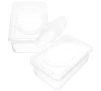 WEKADRIN Dispensador de Toallitas Húmedas para Bebés 2 Unidades Caja Transparente con Tapa PP Portátil para Uso Doméstico y Baño Organizador Recargable Práctico y Ligero