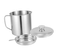 WEKADRIN Engrasador recipiente escurridor de grasa bote de colador de aceite olla de filtro de aceite con colador para contenedor de grasa de cocina olla de filtro de grasa Acero inoxidable