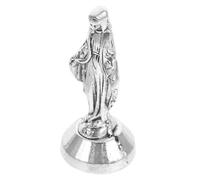 WEKADRIN Estatua Católica Mini Virgen María 2x2x4.8 Cm, Escultura de Metal Tono Plata Antigua, Figura Religiosa para Decoración del Hogar y Altar, Adorno Espiritual Único para Bendiciones