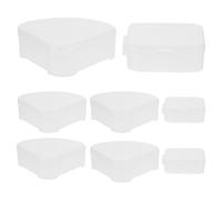 WEKADRIN Estuche Pequeño para Borlas de Maquillaje Soporte para Esponjas Cosméticas de Plástico Transparente 8 Piezas 5 Cajas Triangulares 3 Cajas Cuadradas Portátil para Viajes y