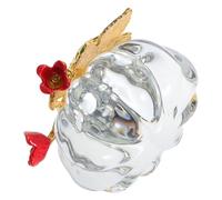 WEKADRIN Figurita de Calabaza de Cristal Transparente Decorativa para Otoño Adorno Mini de Vidrio para Mesa de Acción de Gracias y Decoración Estacional Interior