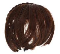 WEKADRIN Flequillo Postizo Elegante Tipo Francés Parche Invisible de Flequillo Frontal Color Marrón Claro Hipoalergénico y Natural Adecuado para Modificar Rostro Fiestas y Uso Diario