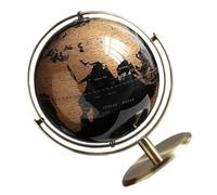 WEKADRIN Globo Terráqueo Giratorio de 20 CM para Escritorio Adorno Educativo de Mesa en Color Negro y Dorado Globo Topográfico Interactivo para Aprender Geografía Decoración para