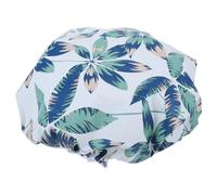 WEKADRIN Gorro De Ducha Reutilizable Elástico Eva Estampado Hojas Azul Oscuro, Para Mujer, Protección Contra Agua, Polvo y Aceite, Adecuado Para Baño y Cuidados Del Cabello