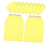 WEKADRIN Guantes de Ducha Exfoliantes Desechables 25 Unidades Tamaño Pequeño Color Amarillo para Eliminación de Células Muertas Uso Corporal y Masaje para Mujer en Baño