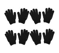 WEKADRIN Guantes Exfoliantes de Baño Que Ahorran y Energía Negro de Poliéster Eliminación de Piel Muerta Paquete de 4 Pares para Uso Diario