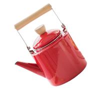 WEKADRIN Hervidor Esmaltado con Mango de Madera Tetera para Cocina de Gas Inducción Jarra Resistente para y Leche Diseño Japonés Robusto y Funcional