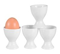 WEKADRIN Hueveras de Cerámica para Huevos Duros Juego de 4 Unidades Pequeñas Blancas Porta Huevos para Desayuno en Cocina Porcelana Adecuado Navidad