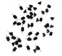 WEKADRIN Interruptor Mini Botón Pulsador Bloqueo Automático Negro 2 Pines 50 Unidades para Linterna y Control Eléctrico Microinterruptor Compacto para Proyectos Electrónicos y Bricolaje