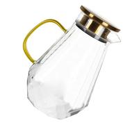 WEKADRIN Jarra de Vidrio Resistente Temperaturas con Tapa Hermética y Vertedor Tetera Multifunción para Bebidas Frías como Té Helado o Leche para Nevera y Uso Doméstico