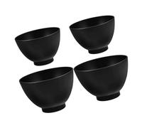 WEKADRIN Juego de 4 Recipientes de Silicona para Mezclar Mascarillas Faciales 2 Tazones Grandes Negros de 450 Ml y 2 Medianos de 250 Ml Aptos para Spa y Cuidado Facial Salones y Uso