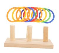 WEKADRIN Juguetes para Loros Educativos Apilables Anillos De Madera De 7 Cm, Conjunto De 9 Piezas Coloridas para Entrenamiento y Estimulación De Aves Pequeñas