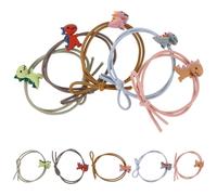 WEKADRIN Lazos Cabello de Dinosaurio para Niñas 10 Piezas Elásticos Multicolor Accesorios Suaves y Resistentes para Cumpleaños Escuela y Uso Diario