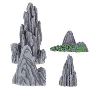 WEKADRIN Mini Adornos de Rocalla Decorativa para Micropaisajes, 4 Piezas de Resina Realista, Tamaño Pequeño, Ideales para Decoración de Bonsáis, Jardines y Acuarios, Conjunto de Decoración de Montaña
