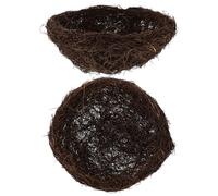 WEKADRIN Nido de Pájaro Tejido de Ratán Natural 25 CM 2 Unidades Refugio Decorativo para Loros y Pinzones Adecuado para Jardín Patio Manualidades y Decoración de Pascua