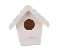 WEKADRIN Nidos de Pájaros Diseño Doble Capa y Corazón de Madera Creativos Materiales Naturales Set de 4 Piezas para Decoración de Jardín Adornos para Exteriores y Hogar