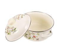 WEKADRIN Olla de Guiso de Esmalte Multifuncional para Cocina Olla de Sopa para Estofados y Recetas Variadas Compatible con Cocinas de Inducción y Gas