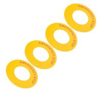 WEKADRIN Pegatinas de Señal de Parada de Emergencia para Maquinaria 4 Unidades Adhesivas Diámetro Exterior 62 MM Interior 31 MM Resistentes para Uso Industrial y Seguridad en Obras