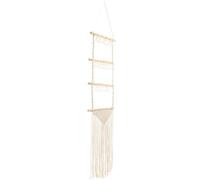 WEKADRIN Perchero Colgante de Macramé para Organizar Lazos y Horquillas de Pelo, Hecho de Algodón y Madera, Adecuado para Decoración de Habitaciones Infantiles