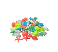 WEKADRIN Piedras Fluorescentes para Acuario de Resina Decorativa, Paquete de 50 Unidades, Color Aleatorio, Decoración Temática Marina para Peceras de Agua Dulce y Salada