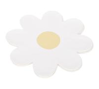 WEKADRIN Platos de Papel Desechables Forma de Flor Tamaño Pequeño Color Blanco Diseño de Margarita Juego de 20 Piezas para Fiestas Infantiles Cumpleaños y Picnics Vajilla para Postres