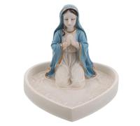 WEKADRIN Porta Rosario de Resina Virgen María Cuentas de Oración, Estuche Decorativo Religioso Cristiano Compacto para Collares y Baratijas, Soporte Católico para Hogar y Navidad