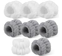 WEKADRIN Pulseras Elásticas para Lavarse la Cara 8 Piezas 4 y 4 Grises Correas Absorbentes para Cuidado Facial Muñequera Transpirable Adecuado para Maquillaje Limpieza y